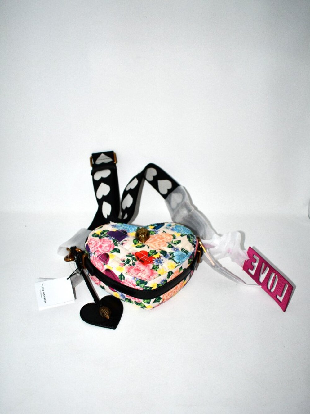 Kurt Geiger Dual Zip Southbank Heart Bag in Black Multi #5390905609 NWT - Picture 7 of 8